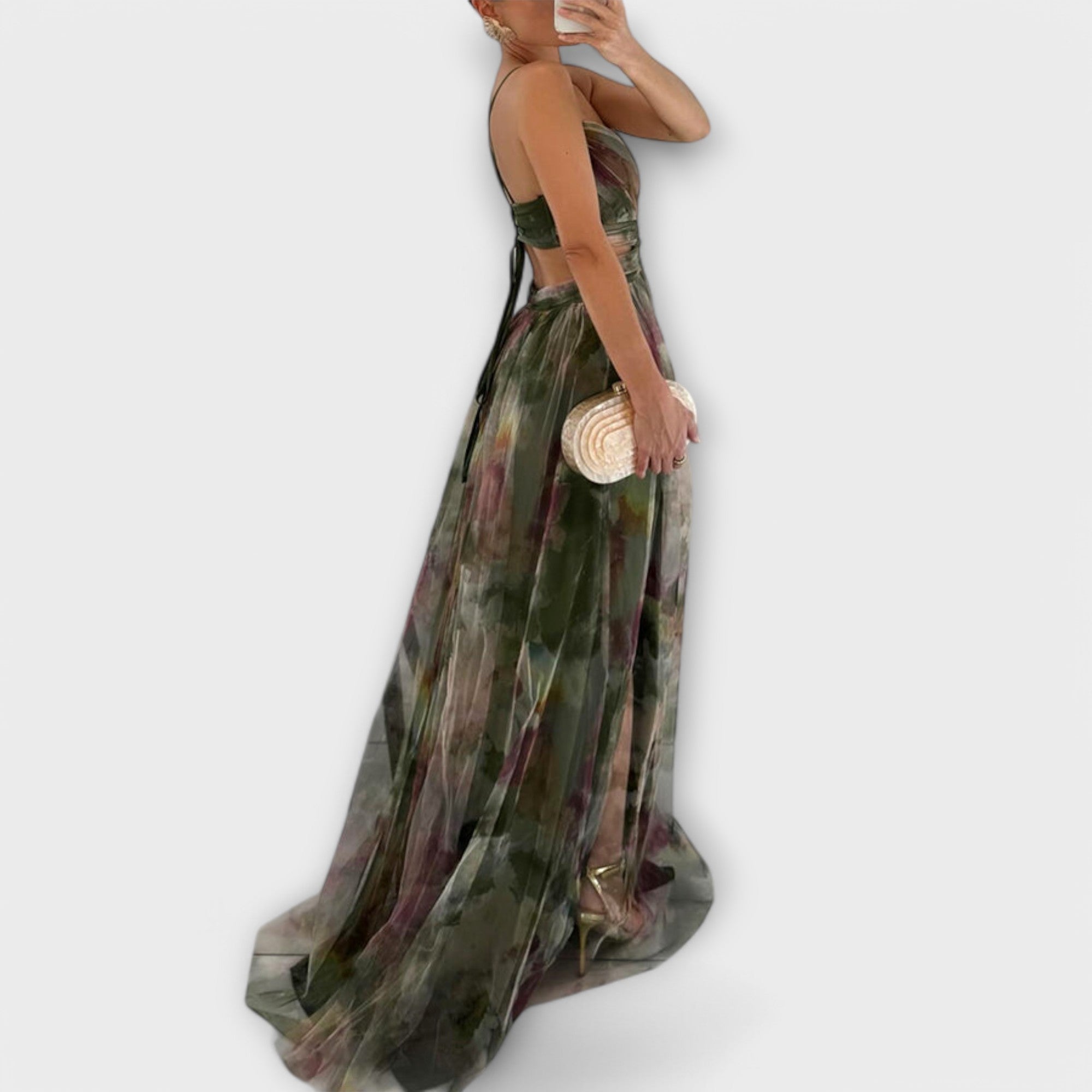 Annai | Elegant Mesh Maxi Dress