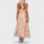 Delphine | Halter-Neck Watercolor Maxi