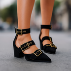 Romi | Buckle Block Heels
