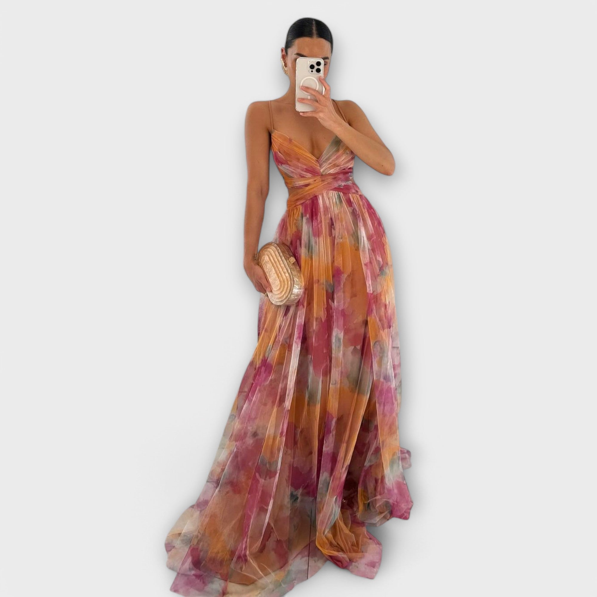 Annai | Elegant Mesh Maxi Dress