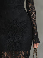 Aurore | Black Lace Maxi Dress