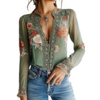 Isla | Lace Embroidered V-Neck Blouse
