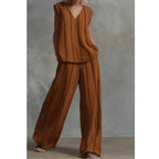 Evie™ | Striped Loose Top & Wide-Leg Pants Set