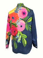 Ruby | Floral Flip-Neck Casual Top