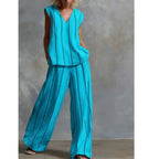 Evie™ | Striped Loose Top & Wide-Leg Pants Set