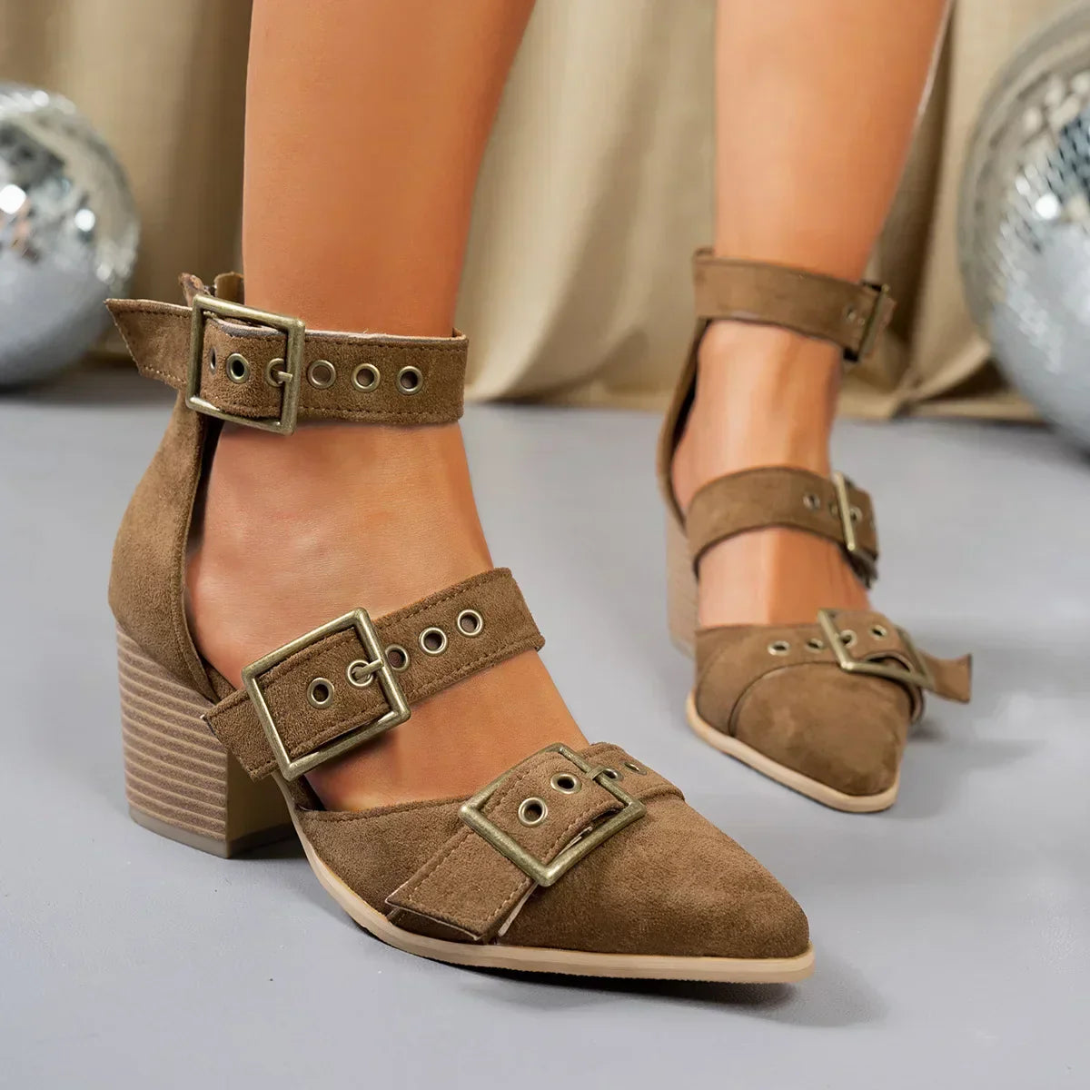 Romi | Buckle Block Heels