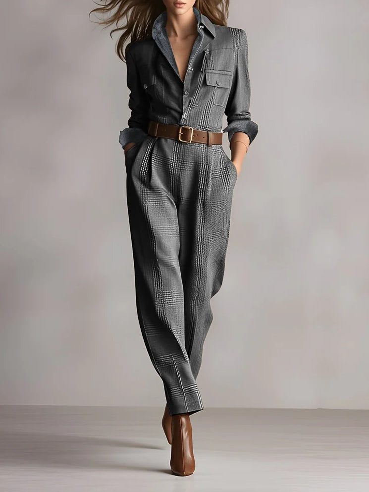 Anna™ | Elegant Checkered Jumpsuit