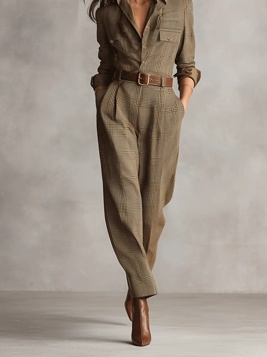Anna™ | Elegant Checkered Jumpsuit