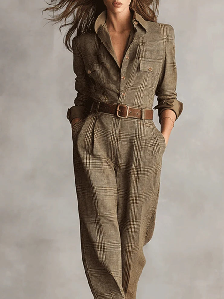 Anna™ | Elegant Checkered Jumpsuit