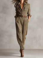 Anna™ | Elegant Checkered Jumpsuit