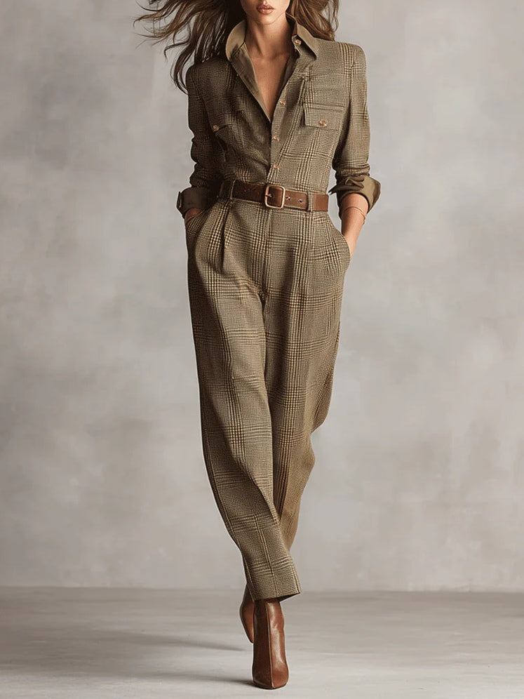Anna™ | Elegant Checkered Jumpsuit